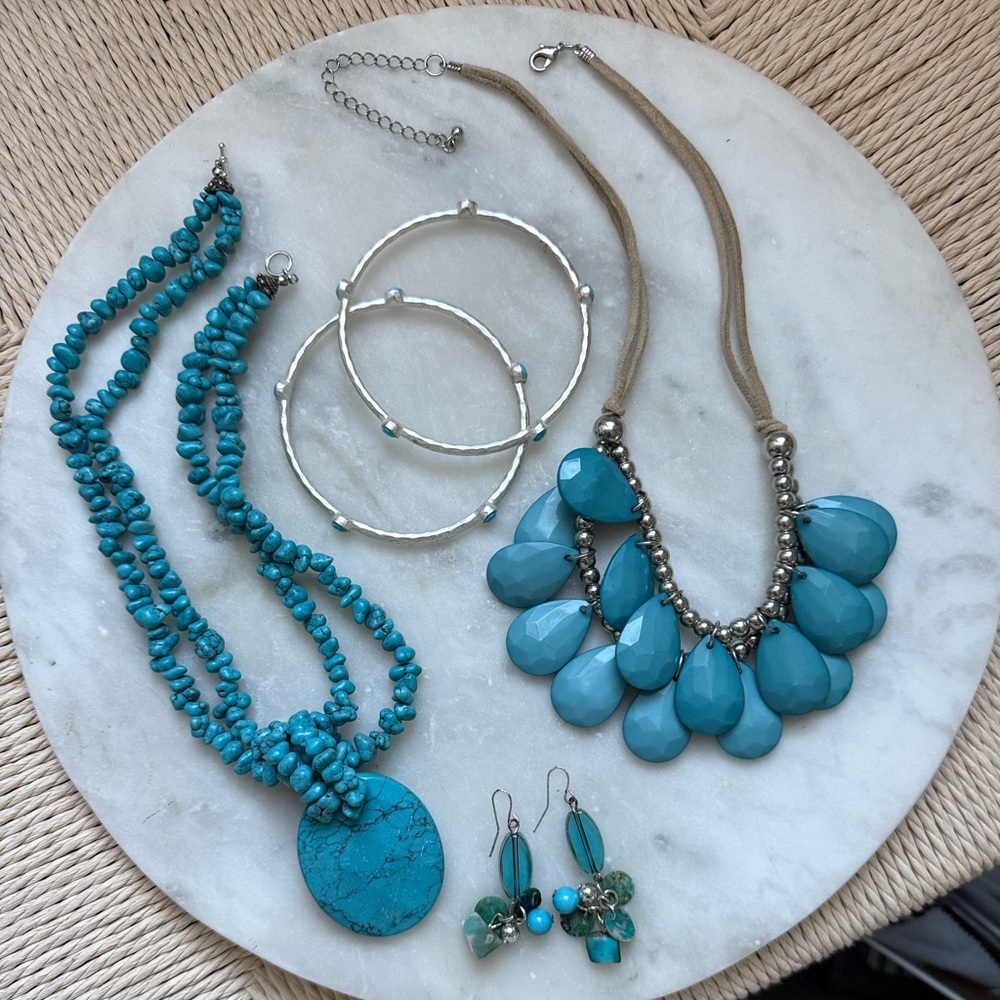 Turquoise Style Jewelry Lot #001 Sky Blue Boho Statement Resort Coastal